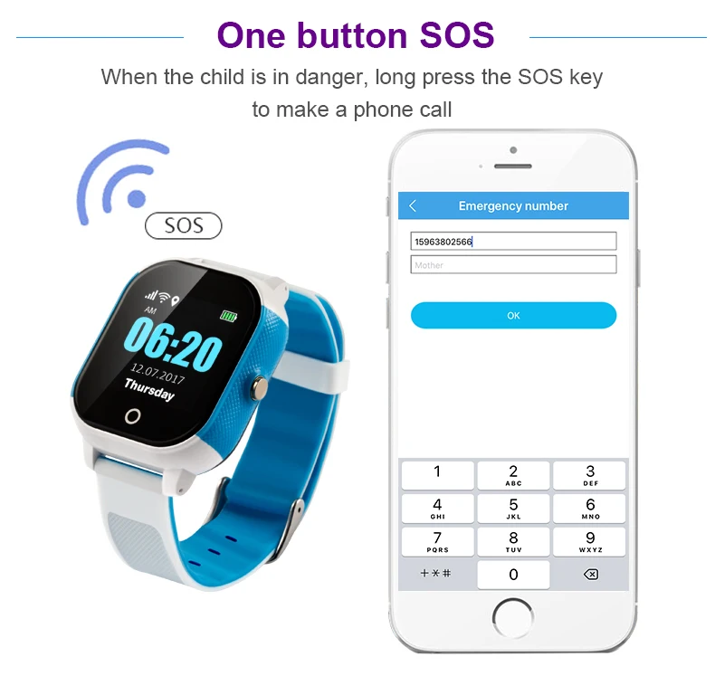 Водонепроницаемый gps wifi трекер умные детские часы Детские двухсторонние голосовые звонки SOS трекер детский будильник