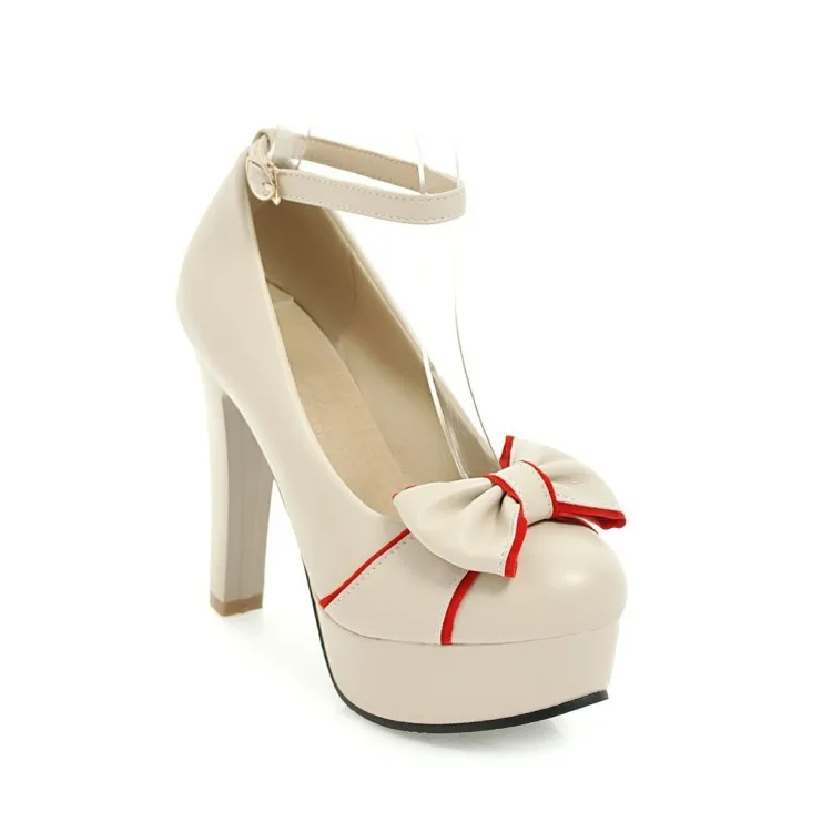 spring new thick with women's shoes buckle with shallow mouth high heel shoes