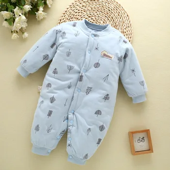 

New 0-12M Baby Rompers Winter Warm Cotton Clothing Set for Boys Cartoon Bear Infant Girls Clothes Newborn Overalls Baby Jumpsuit