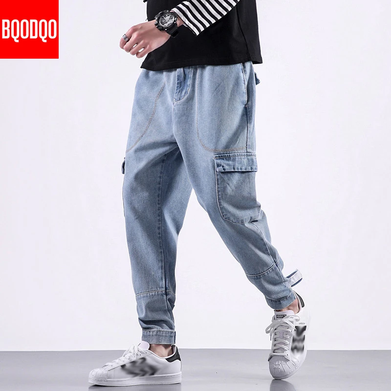 BQODQO Fashion Jeans For Men Casual Pants Men's Hip Hop Streetwear Stylish Trouser Comfortable Joggers Japanese Harem Pants Male BQODQO Fashion Jeans For Men Casual Pants Men's Hip Hop Streetwear Stylish Trouser Comfortable Joggers Japanese Harem Pants Male