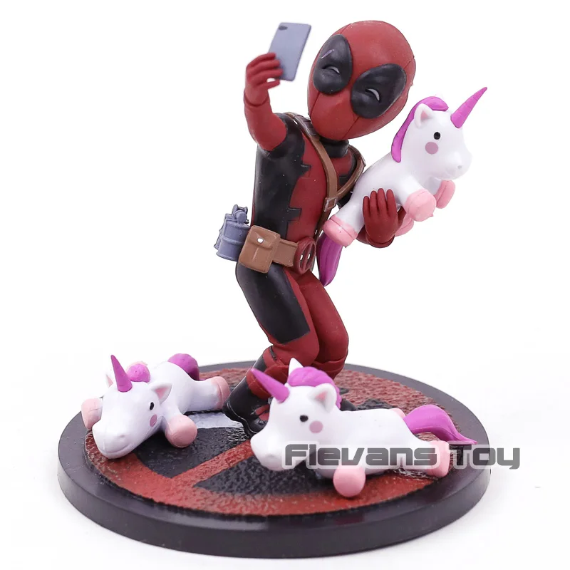 Q Fig Marvel Deadpool Unicornselfie ПВХ фигурка Коллекционная модель игрушка кукла для украшения