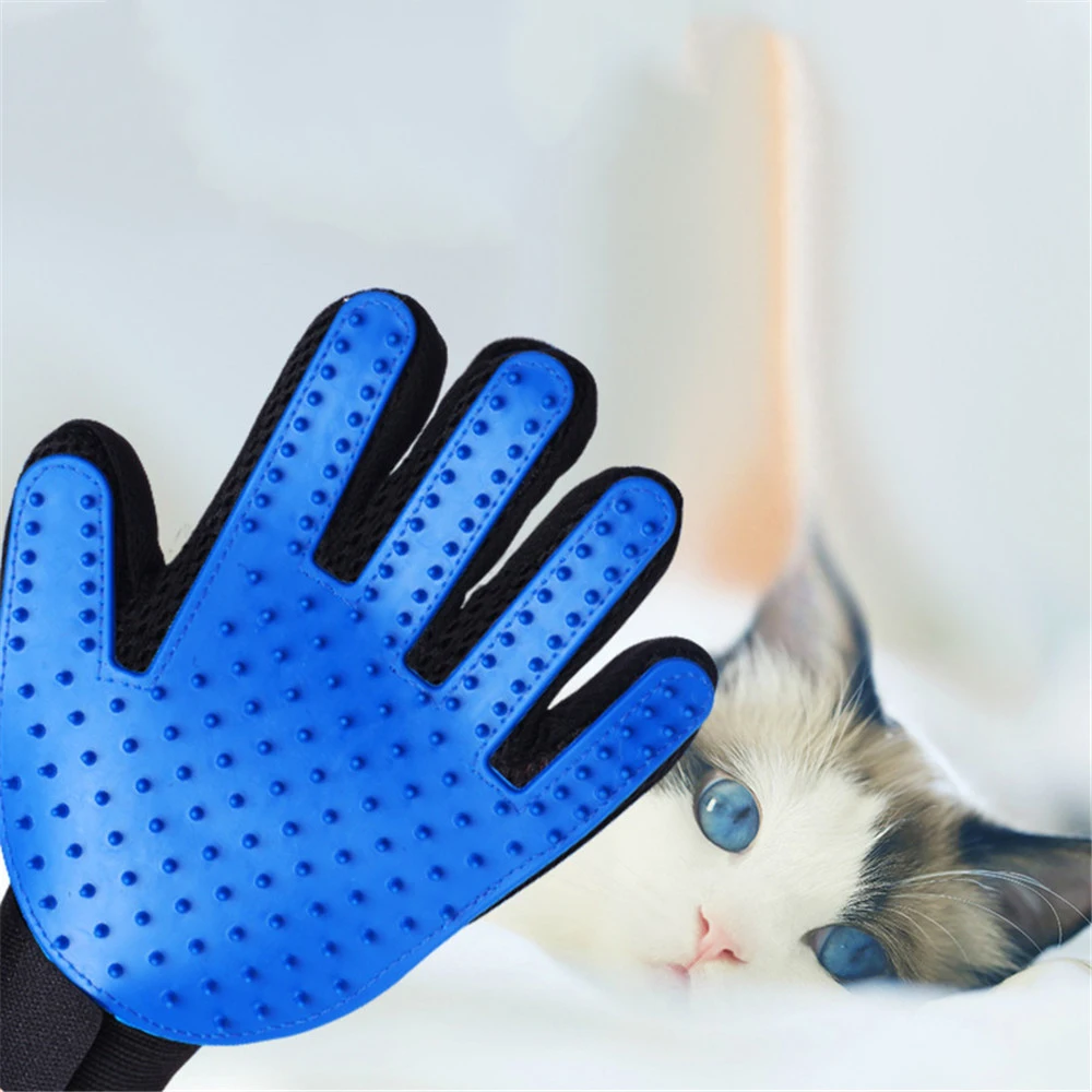 Pet Dog Cat Grooming Cleaning Brush Gloves Effective Deshedding Back Massage Animal Bathing Hair Removal Gloves Dog Combs (10)