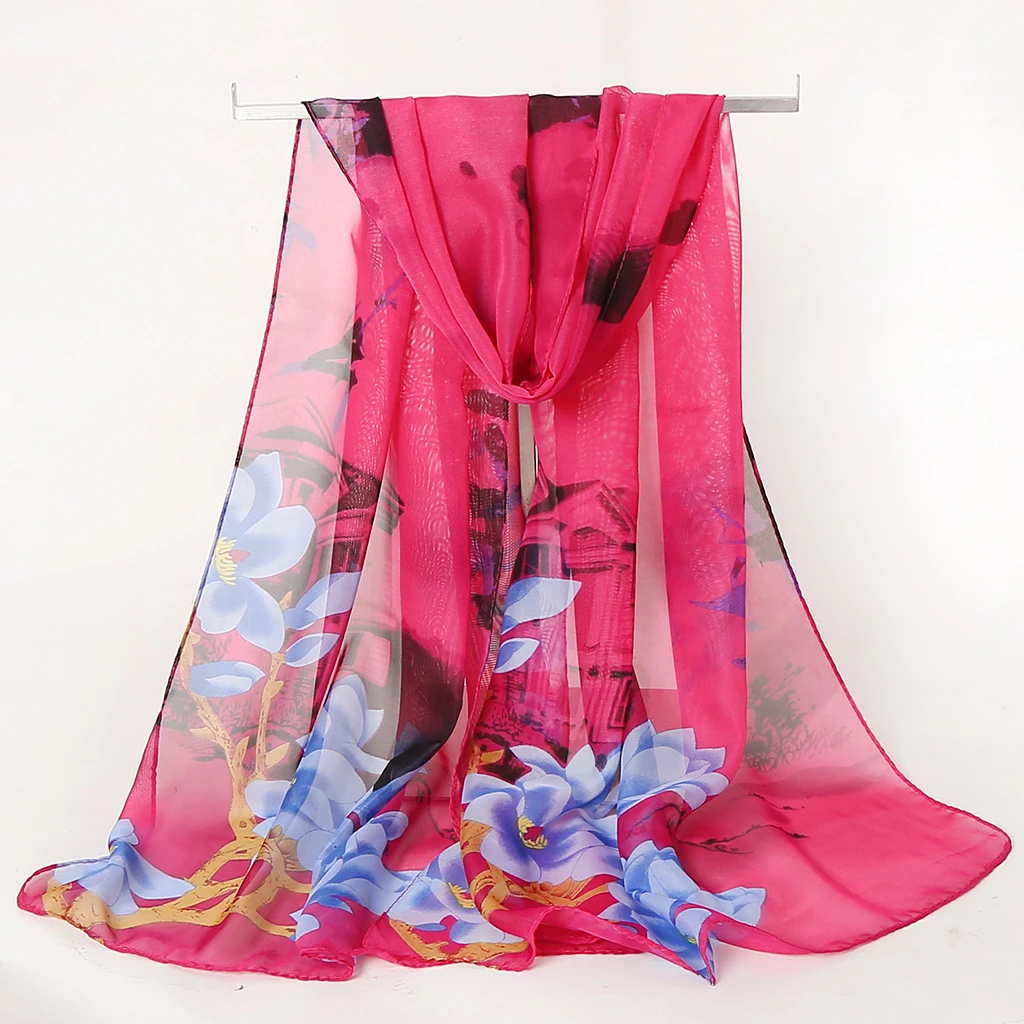 2019 Scarves For Women Hot Sale Print Flower Scarves Wrap Sunscreen Beach Long Hijab Four Seasons Available Cape Female 919