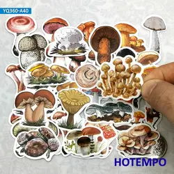40pcs Cute Mushroom Fungus Art Style Travel Mini Diary Scrapbook Phone Laptop Stickers for Kids Toys Notebook Stationery Sticker