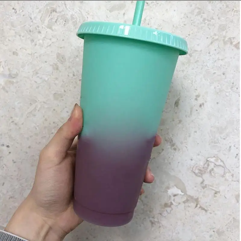 Color Changing Tumblers Reusable Plastic Cold Drink Cups - Temu