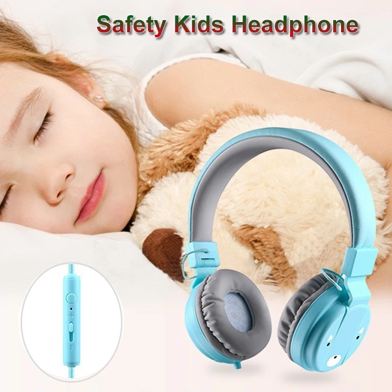 Wired Kids Headphone 85db Safe Volume Kids Headset with Microphone Foldable Music Player for Boys Girls Gifts
