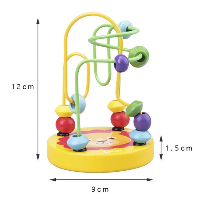 Baby Montessori Educational Math Toy Wooden mini Circles Bead Wire Maze Roller Coaster Abacus Puzzle toys For Kids Boy Girl Gift 3