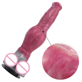SXXY Giant GreatDane Dog Dildo with Triangle Sucker for Women Big Knot Fantasy Animal Penis Adults Sex Toys Gory Anal Butt Plug 3