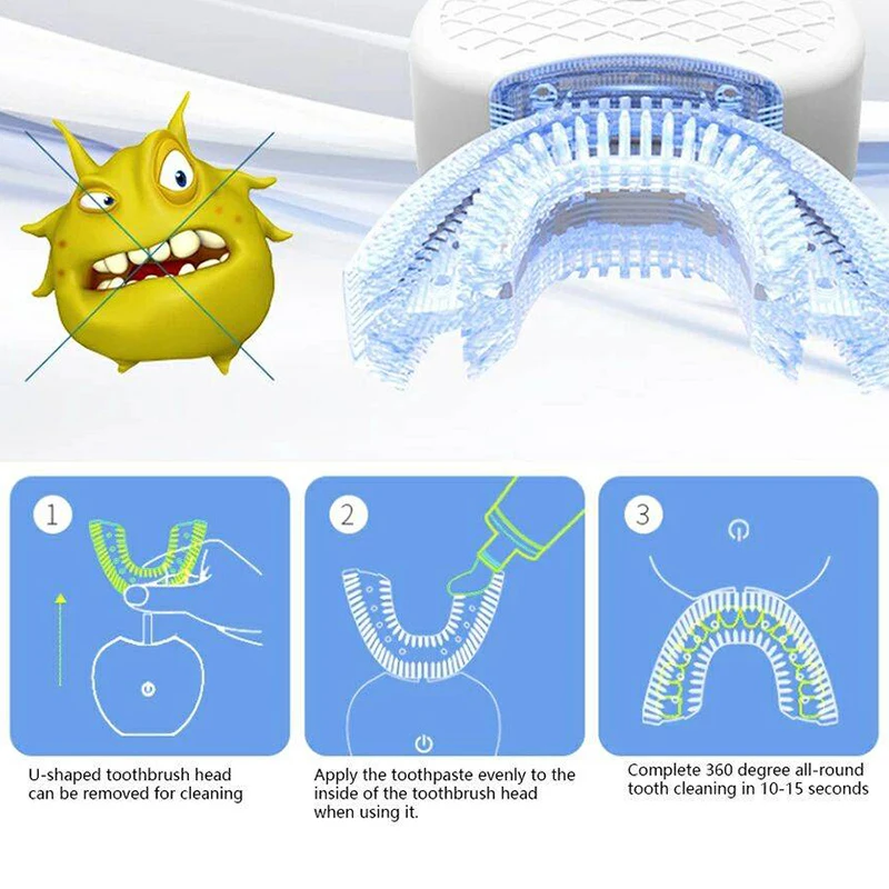 Electric Toothbrush oclean x pro Automatic Ultrasonic 360 Nano Silicone U shaped USB Rechargeable Wireless Teethbrush Children Electric Toothbrush oclean x pro Automatic Ultrasonic 360 Nano Silicone U shaped USB Rechargeable Wireless Teethbrush Children