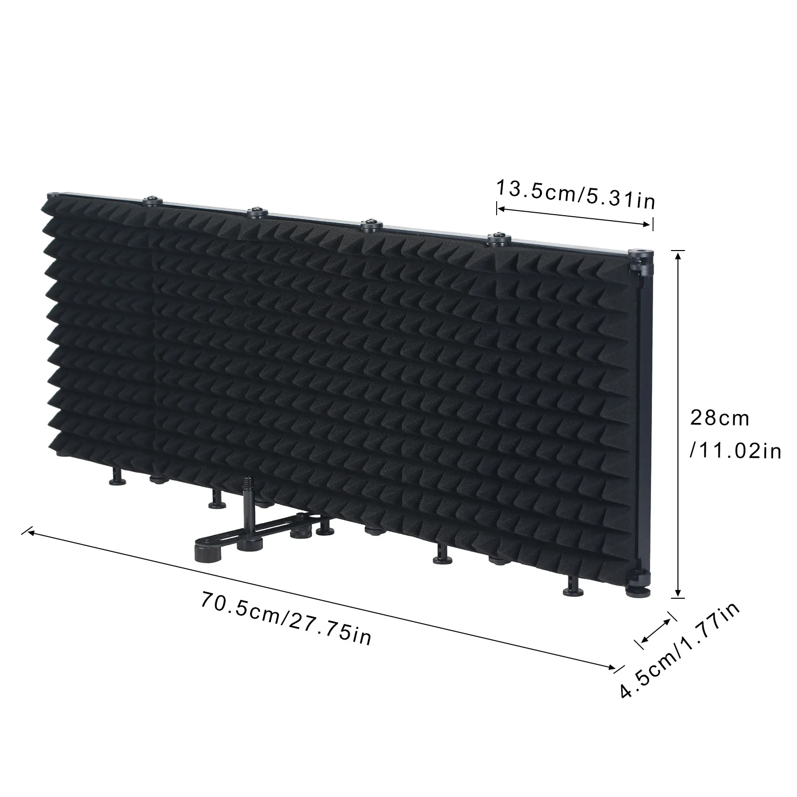 Professional Microphone Isolation Shield 5Panel Foldable Wind Screen for Recording Studio Foldable High-Density Absorbing Sponge headset with mic