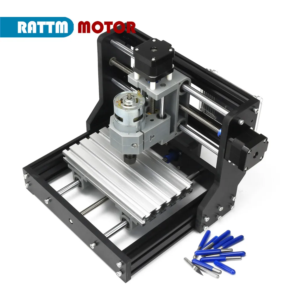 RATTM 1610Pro Mini CNC Milling Machine Upgrade GRBL  DIY 3 Axis Laser Engraving Machine CNC Router Table for PCB Wood Cutter