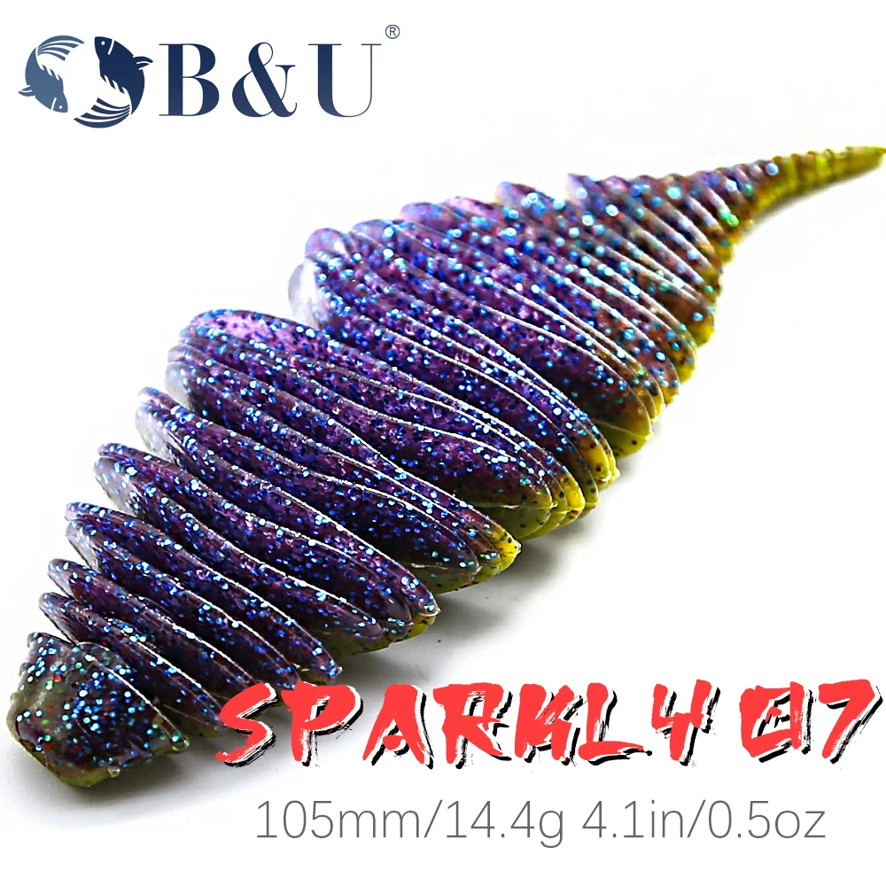 B&U BELLOWS GILL Soft Lure Worm Fishing Bass Lure Silicone Baits Soft Rubber For Fishing Swimbait Artificial leurre souple