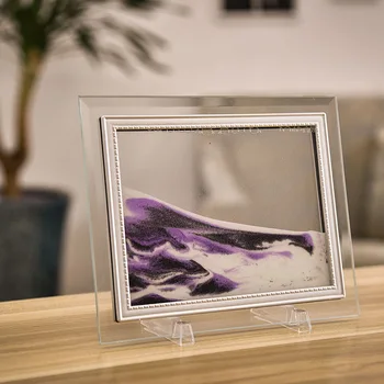 

3D Dynamic Flowing Grit Sand Painting Transparent Glass Frame Drawing Landscape-30