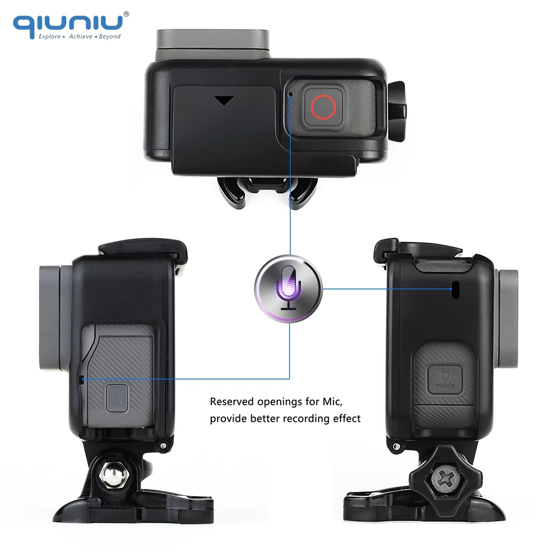 QIUNIU Durable Protective Housing Case for Action Cameras - Enhanced Accessory