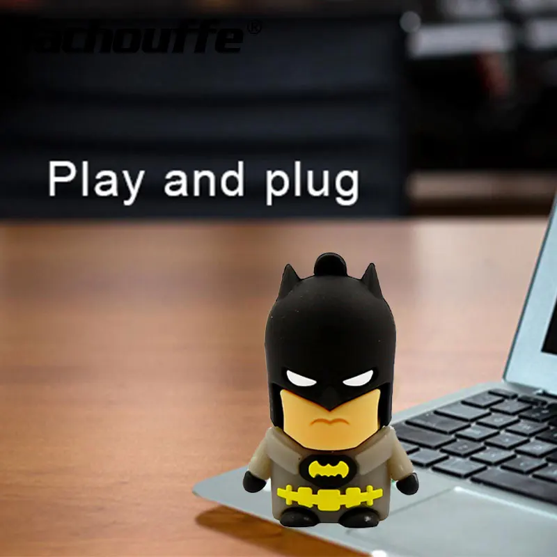 Крутая Флешка Heros 128 ГБ USB Человек-паук/Бэтмен/Флешка 8 ГБ 16 ГБ флеш-накопитель Игрушка USB Флешка 32 Гб 64 Гб мини-usb-ключ memoria usb