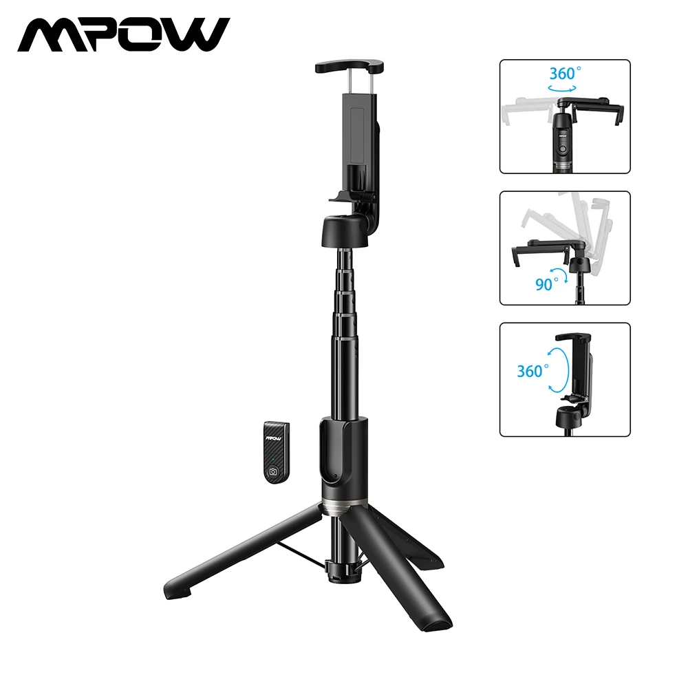 

Mpow Bluetooth Selfie Stick Tripod Foldable Mini Tripod Expandable Monopod 360° Rotation Phone Tripod Remote Control For Phone