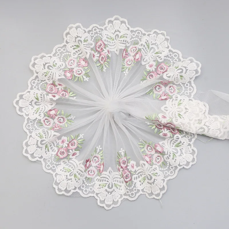 

H693 91CM Organza Lace Trim Wedding Embroidered DIY Handmade Patchwork Lace Ribbon Fabric as dress Craft&Sewing Supplies