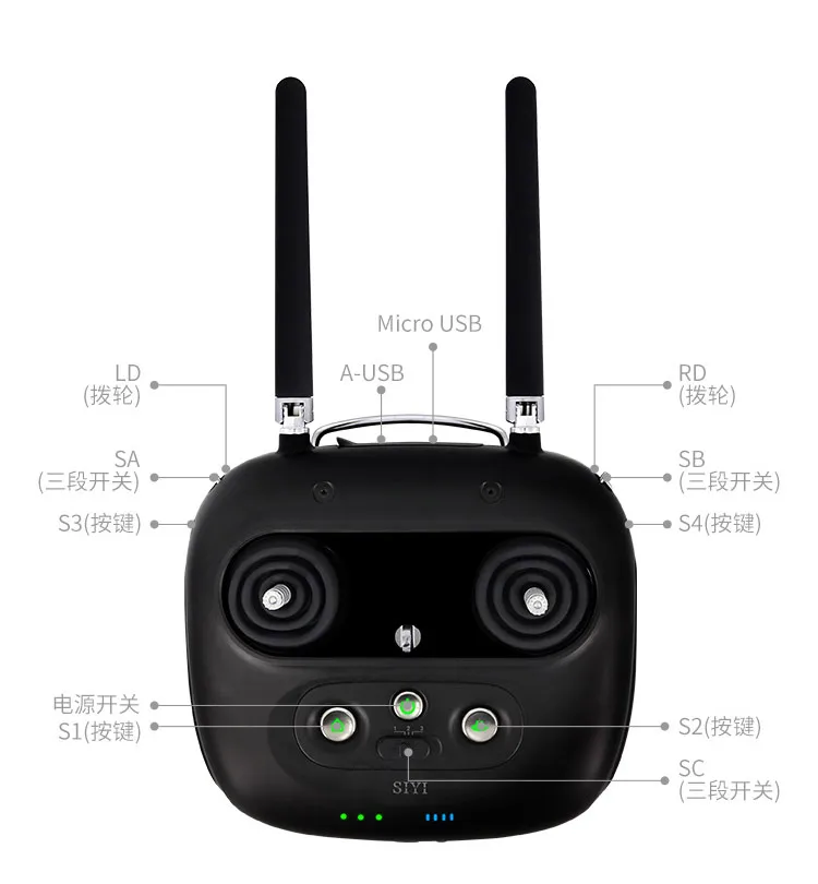 DIY 2,4G 15CH SIYI DK30 Plus пульт дистанционного управления цифровая карта передачи три в одном Дрон/машина для защиты растений