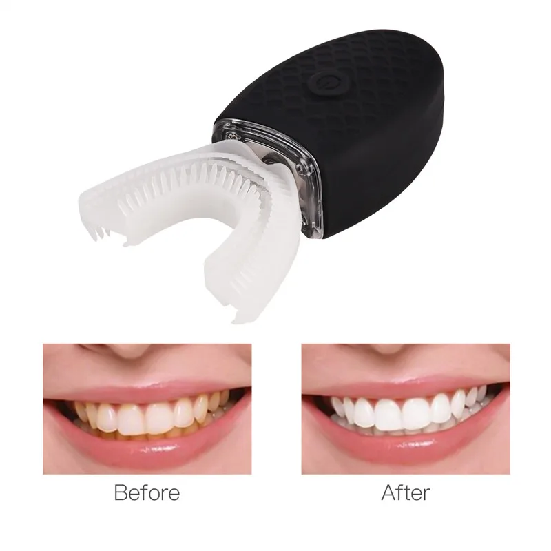360 Degree Automatic Sonic Electric Toothbrush Silicone Electronic Tooth Brush USB Rechargeable 4 Modes Blue Light Teeth Cleaner | Бытовая