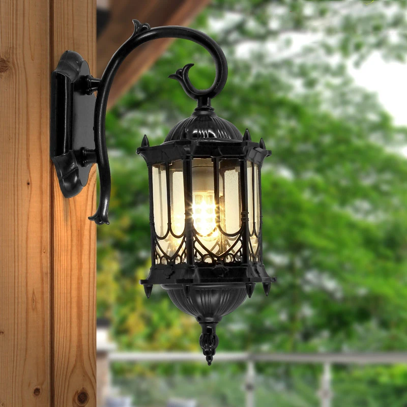 Europe Outdoor Rain-proof Wall Sconce Villa Garden Lighting Fixtures Retro Decoration Lamp LED Wall Lamp