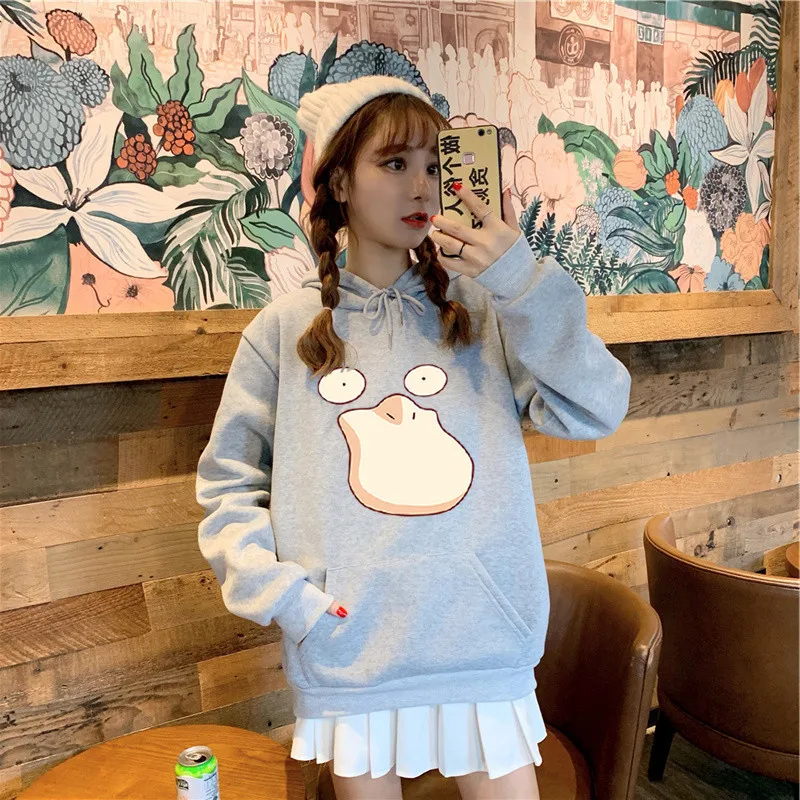 Новинка кавайные толстовки с мультяшным принтом женские Топы Harajuku Весенняя