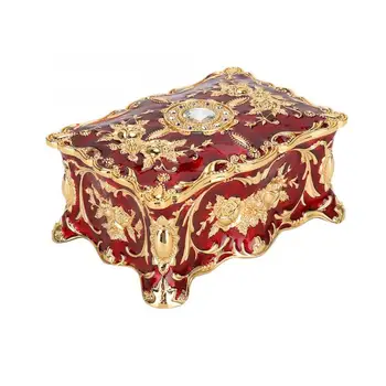 

Vintage Embossment Jewelry Holder Storage Box Ring Necklace Delicate Case Organizer Medium Storage Jewelry Box Watch Holder j