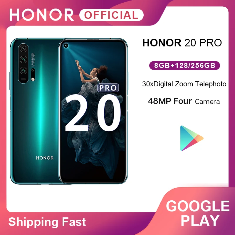 HONOR 20 Pro смартфон 6 26 ƎГб 128 ГБ Kirin 980 Восьмиядерный GPU Turbo3.0 32MP камера Android 9 0 4000 мАч