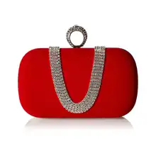 ABZC-замшевые бархатные Стразы с заклепками на одно кольцо декор Вечерний коктейль клатч