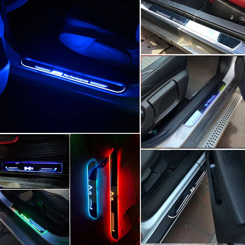 12v Streamed Light LED Door Sill For BMW X1 E84 F48 2009 - 2020 Scuff Plate Acrylic Door Sills Car Sticker Accessories