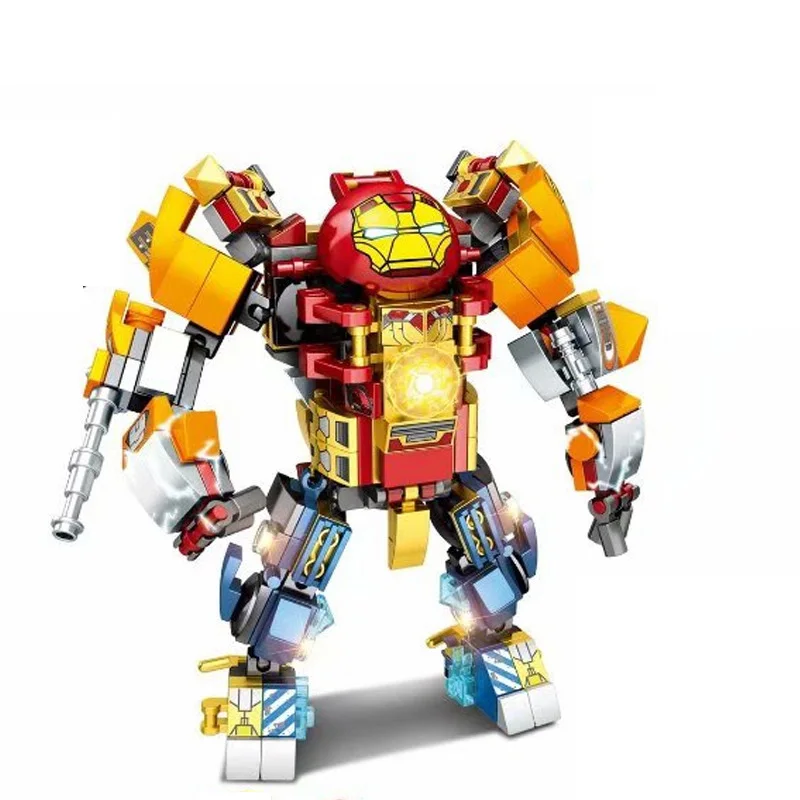 

4 IN 1 Avenger Alliance 4 Iron Man Armor Fittable Assembly Robot Building-block Toys Compatible with Legoinglys Christma Gifts