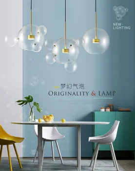 

Nordic Led Bubble Lights Art Concise Glass Ball Dining Room Pendant Light Fixtures Loft Bar Hotel Room Light Free Shipping