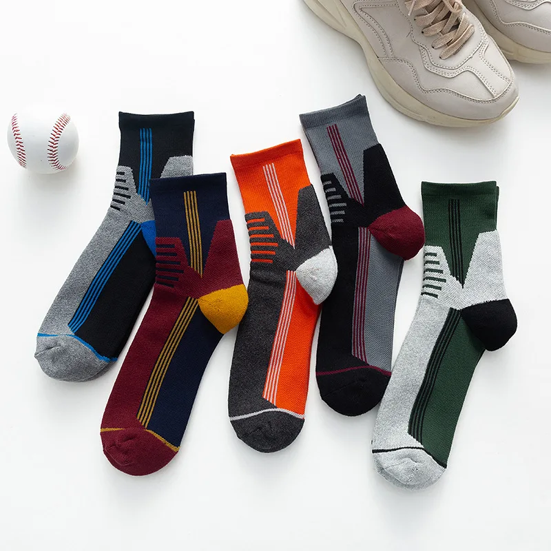 

New winter products hit color thickened soles of men's socks terry elastic reinforcement outdoor warmth sports fuzzy socks