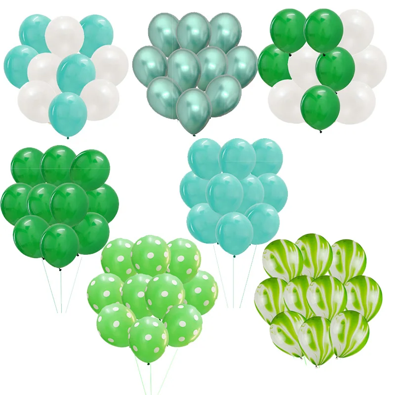 

10pc Mint Green Balloons Light Green Latex Balloons Dark Green Balloon Birthday Party decor Kids Jungle Safari Party decor