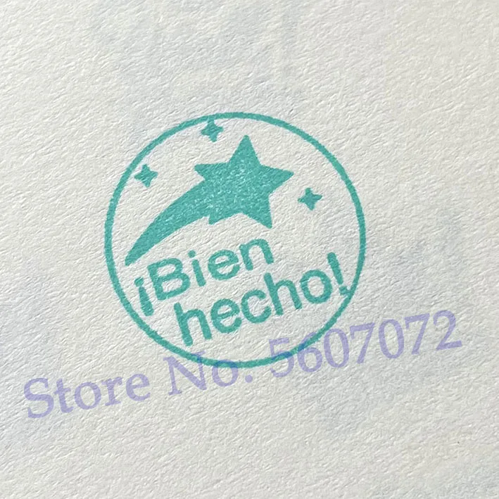 stamps for cards and scrapbooking Cartoon  buen trabajo Spanish Teachers Stamp for homework  Kids School Assessment Self inking Photosensitive Seal20mm best clear stamps Scrapbooking & Stamps