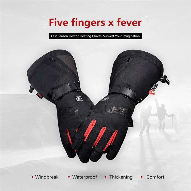 

Winter Warm Gloves Electric Sheepskin Heated Gloves Heat Insulated Thermal Adjustable Temperature Hand Waterproof Windproof S30