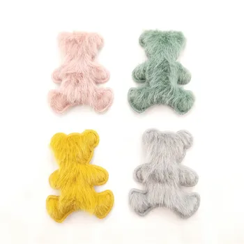 

100pcs/lot 3.5*4.5cm bear padded Applique For DIY Headwear Hair Clips Decor Baby Clothes Accessoies Patches