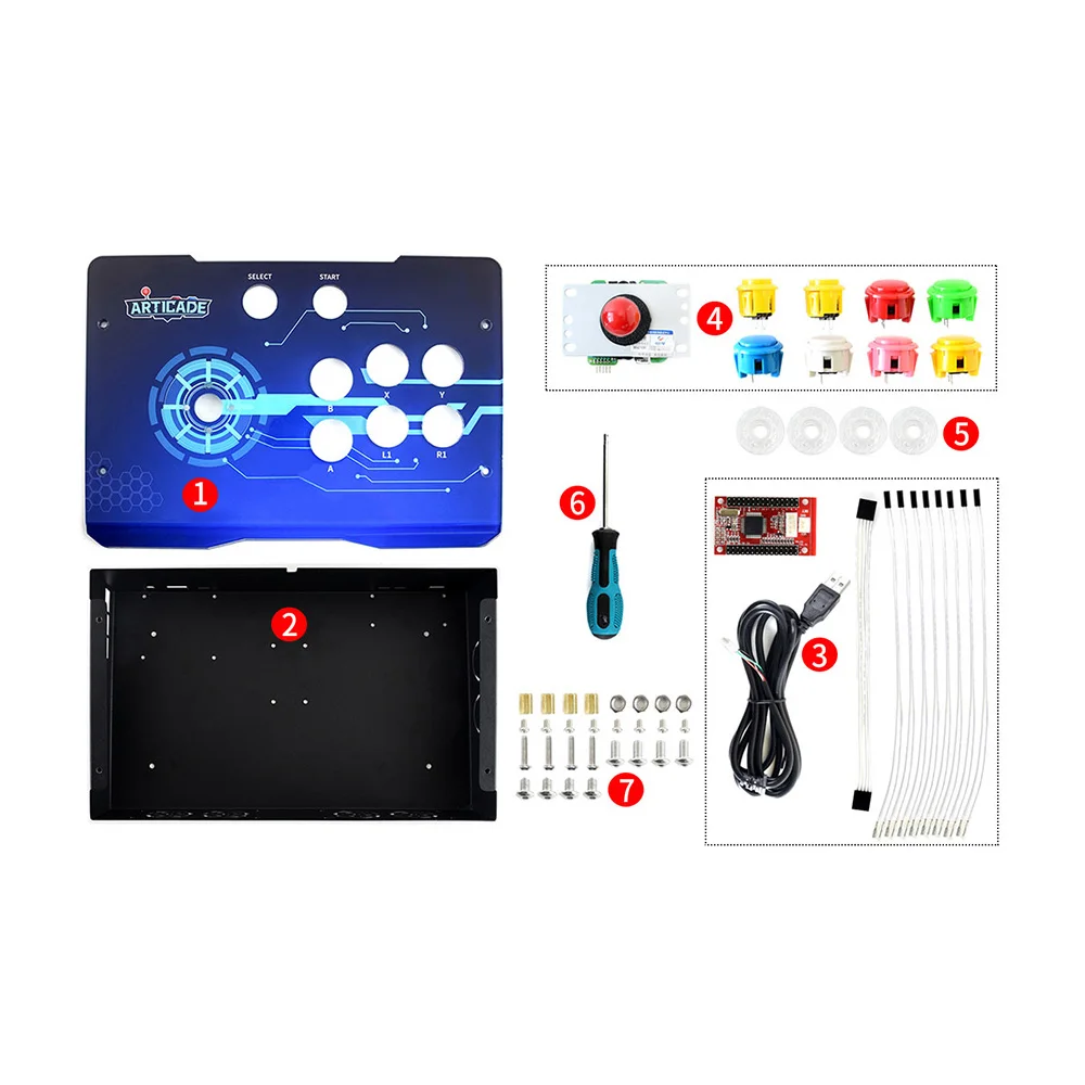 ShenzhenMaker Waveshare Arcade-D-1P USB аркадная коробка управления Raspberry Pi/PC/notebook/OTG Android Phone/Tablet/Smart tv 1 плеер