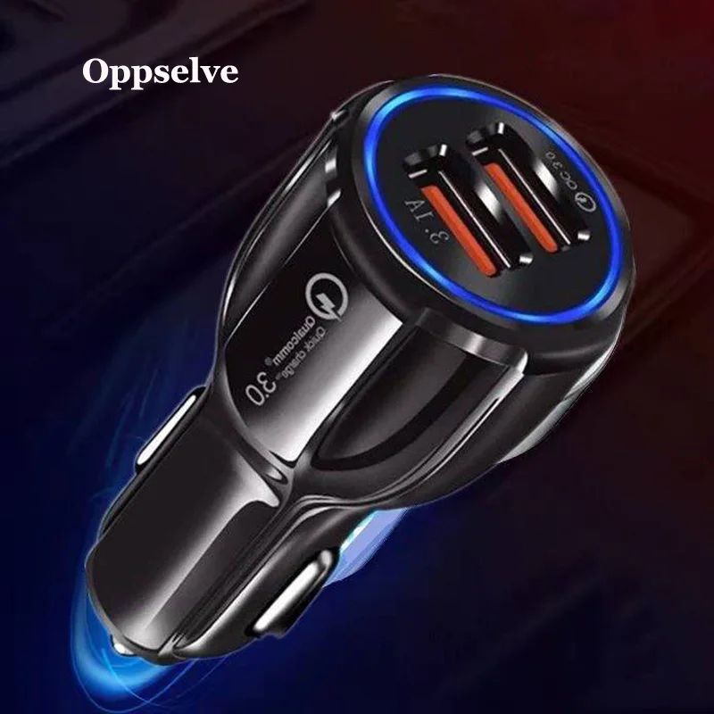 

Mini USB Car Charger For Mobile Phone Tablet GPS Quick Charge 3.0 Fast Charging 2 Dual Port USB Car Phone Charger Adapter in Car