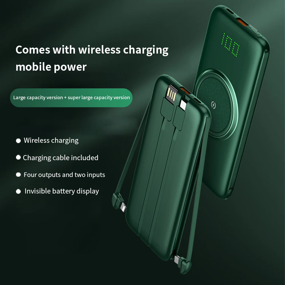 PINZHENG 20000mAh Qi Wireless Charger Power Bank