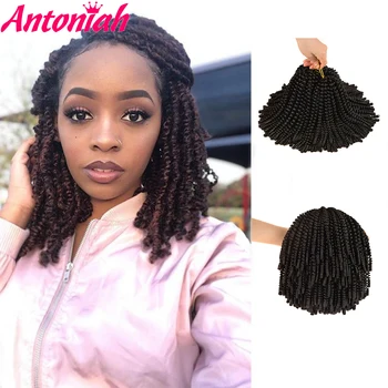 

ANTONIA 1B Passion Twist Hair Synthetic Kinky Curly Spring Twist Crochet Braid Hair 30 strands Hair Extension for Black Women