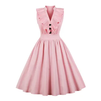 

Casual Women Dress Sleeveless Pink Blue Dress Summer A-line Beach Maxi Dresses Plus Size Party Dress Vestidos