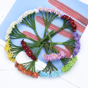 

10 Pieces artificial flowers christmas decorations for home candy box diy decorative flowers wreaths brooch home decoration vase