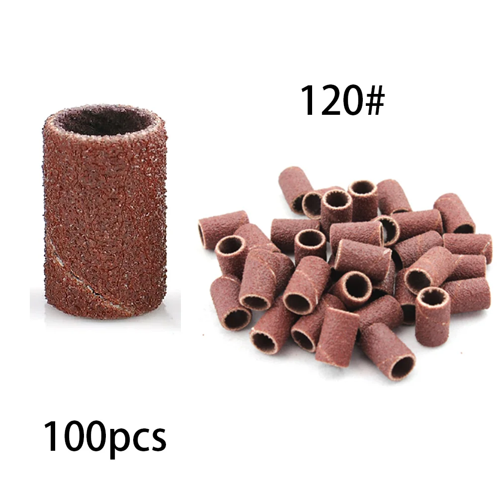 100pcs MJ1419-120 300 шт. шлифовальный аппарат для ногтей, аппарат для маникюра, шлифовальный станок, фрезы, аксессуары 8" /120"/18", сверла для ногтей, шлифовальные ленты - Color: 100pcs MJ1419-120