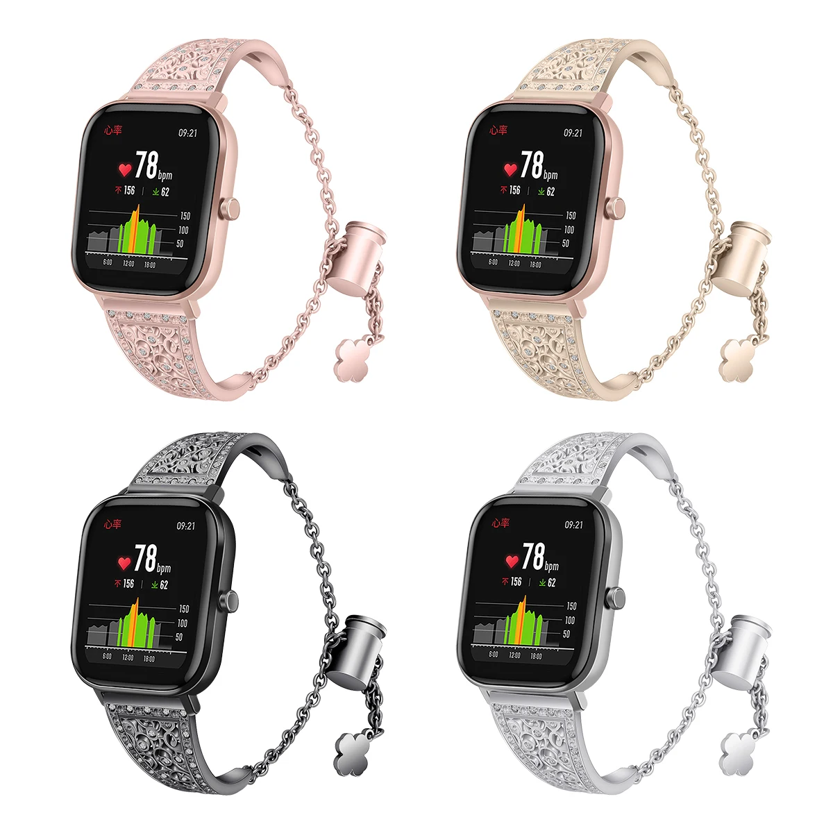 Ремешок для Amazfit GTS изысканные стразы сменный металлический ремешок часов