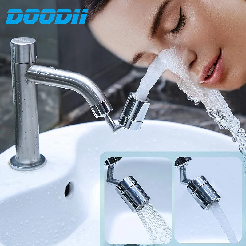 DOODII 720°Rotatable Universal Splash Filter Faucet Sprayer Head Flexible Faucets Sprayer Bathroom Kitchen Tap Extender Adapter