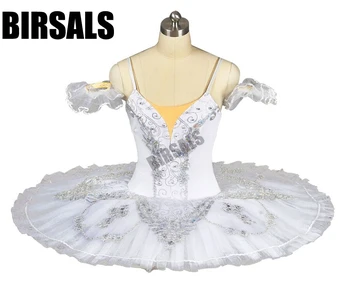 

White Sliver Professional Ballet Classical Ballet Tutus Ballerina Competition Performance Tutu Women Pancake Tutu Costumes8931G