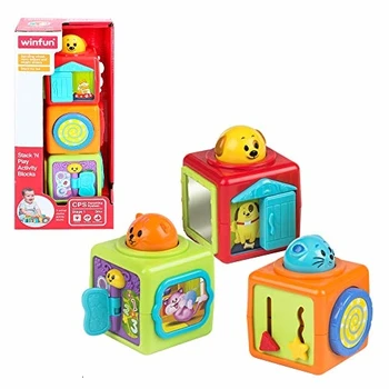 

WinFun - 3 cubos apilables con actividades (ColorBaby 44227)