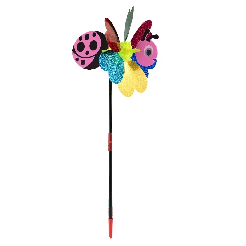 3D пчела ветряная мельница насекомое вертушка ветер Спиннер милые вихри игрушки наружный газон Декор цветной полный дворовый садовый декор цвет случайный