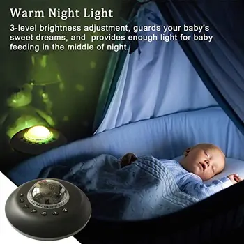 

White Noise Machine Night Light Starry Ambient Light USB Portable Sound Machine For Kids HiFi Nature Sounds Projection Lamp