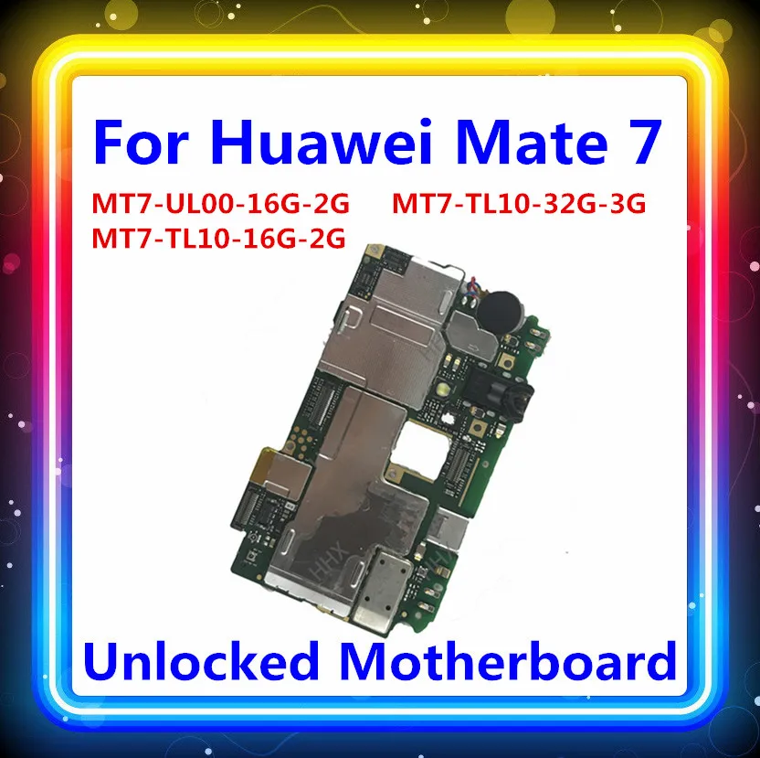 Оригинальная материнская плата для huawei Коврики 7 материнская плата MT7-UL00-16G-2G MT7-TL10-32G-3G MT7-TL10-16G-2G разблокировать материнская плата Android карты